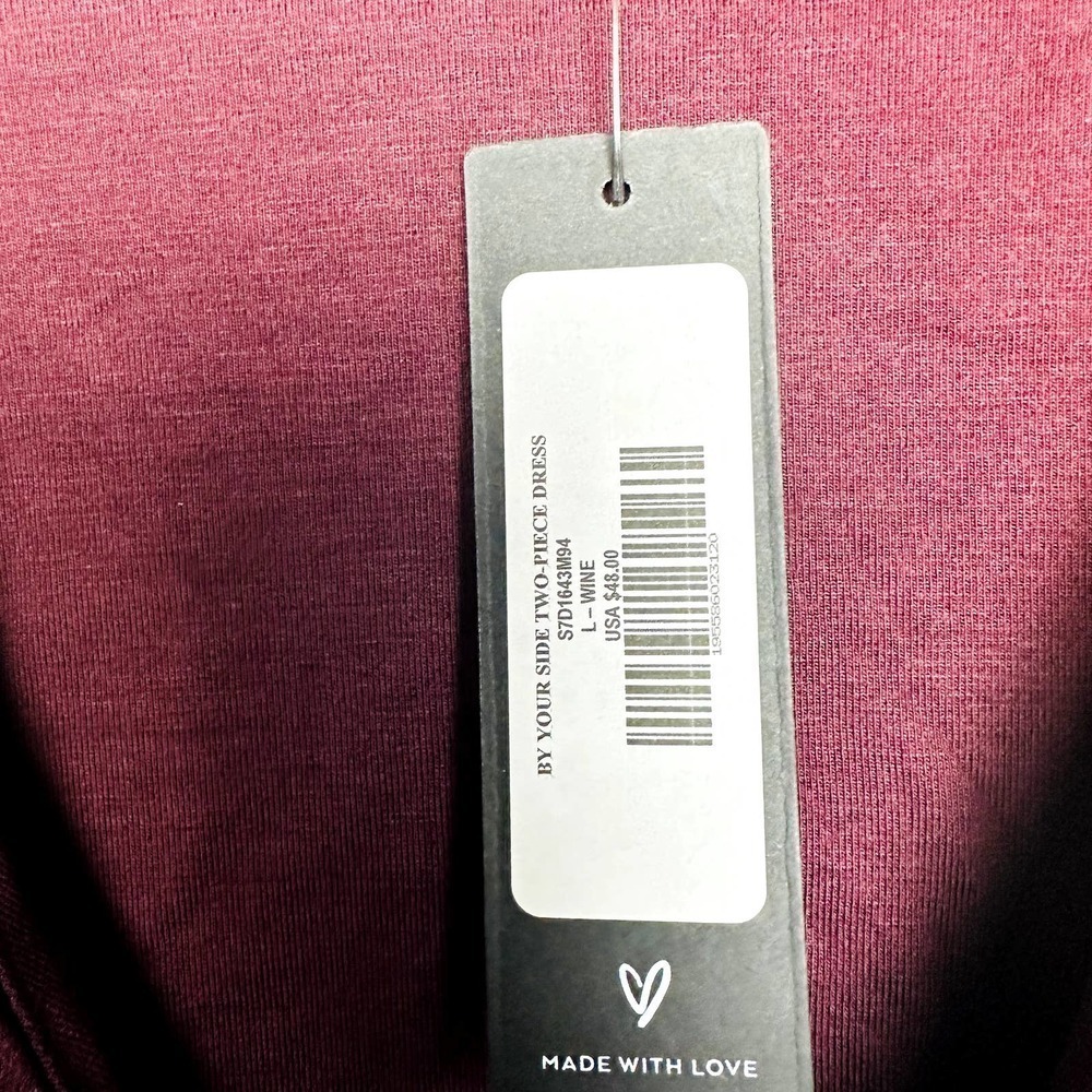 Lulus NWT By Your Side Wrap Cross Front Short Sleeve Cropped Top Wine Size Large - Picture 6 of 8